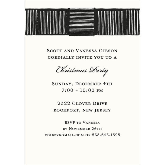 Black Ribbon Border Invitations